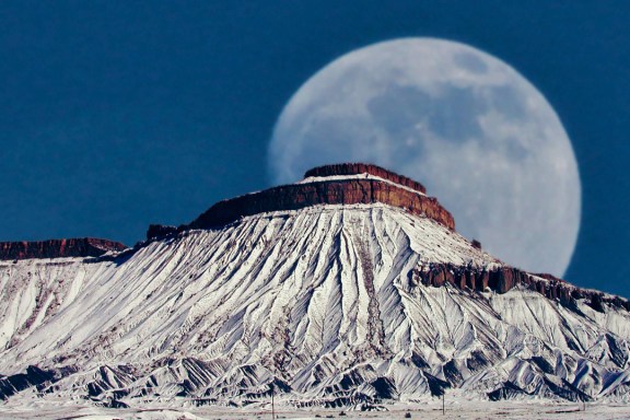 Moon Behind Mt. Garfield